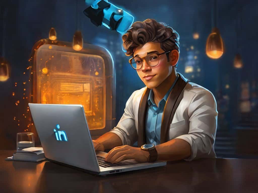 Default A young upcoming professional is posting on LinkedIn n 0
