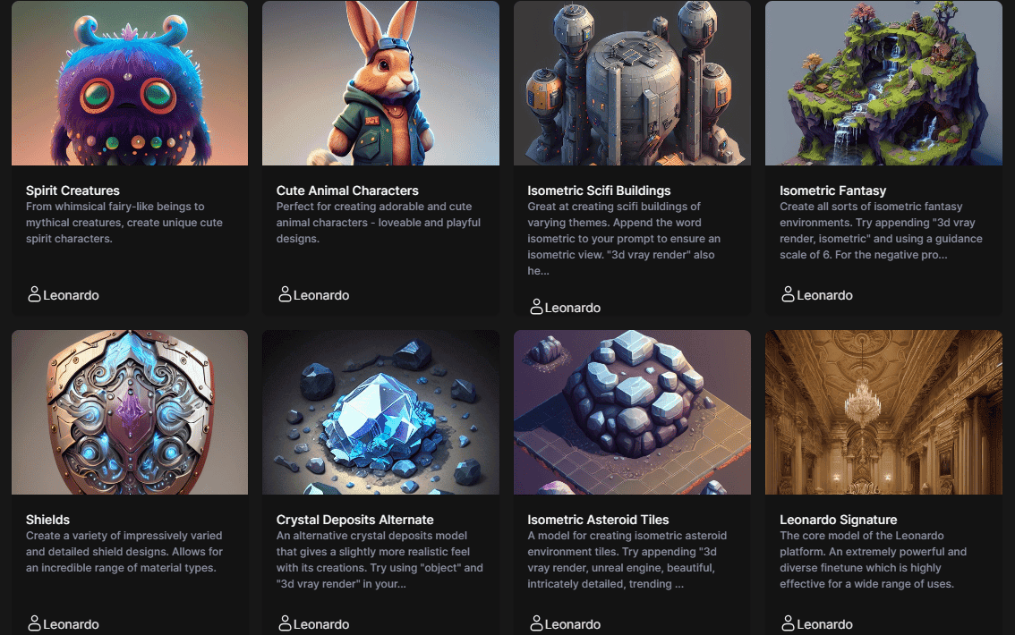 leonardo ai finetuned models page5