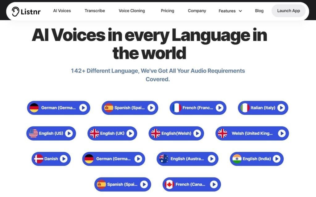 Listnr AI Voice Generator - AI voices in every language - Silvio Mac Donald