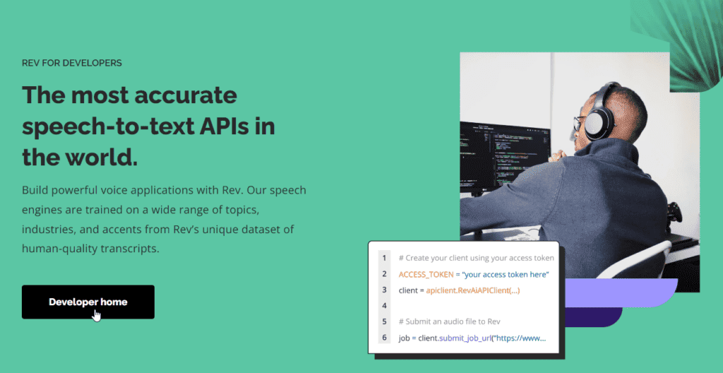 REV AI voice generator for developers and creatives - SIlvio Mac Donald