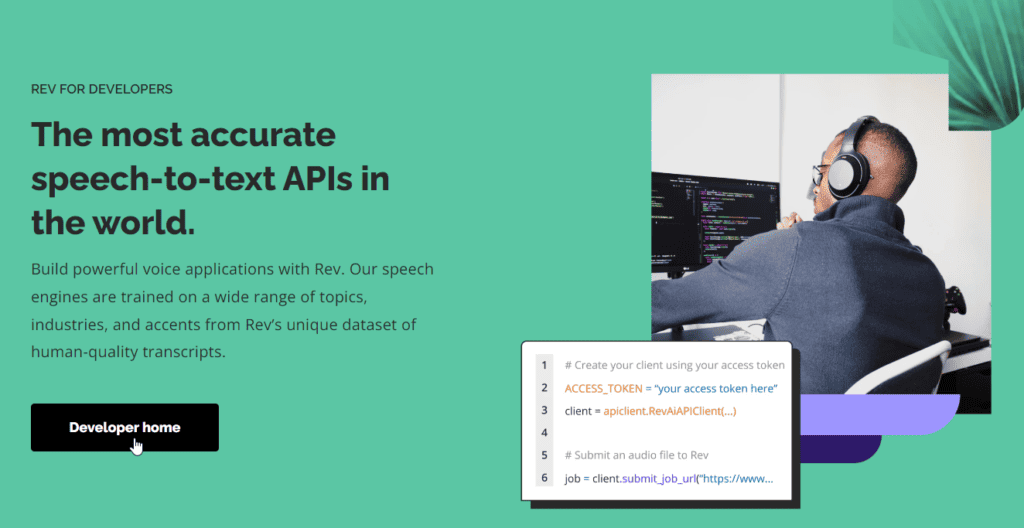 REV AI voice generator for developers and creatives - SIlvio Mac Donald