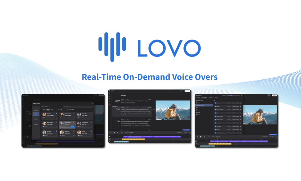 Lovo AI voice generator website hero image