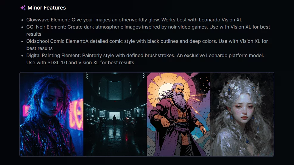 Leonardo ai minor features