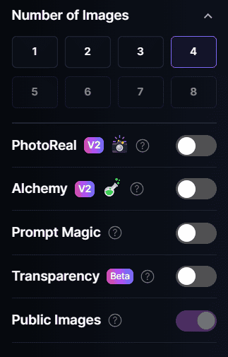 leonardo ai sidebar features4