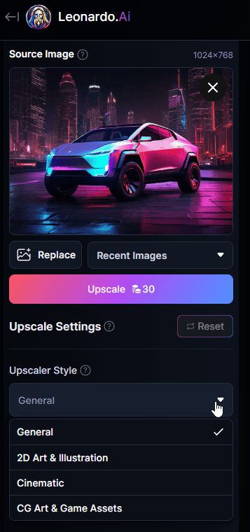 leonardo ai universal upscaler3